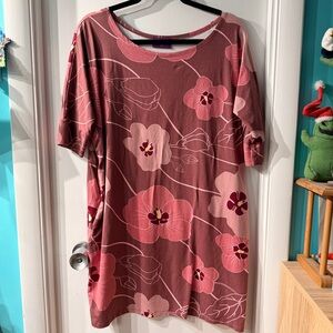 Laha`ole Floral Mini Dress - Pink and Cream